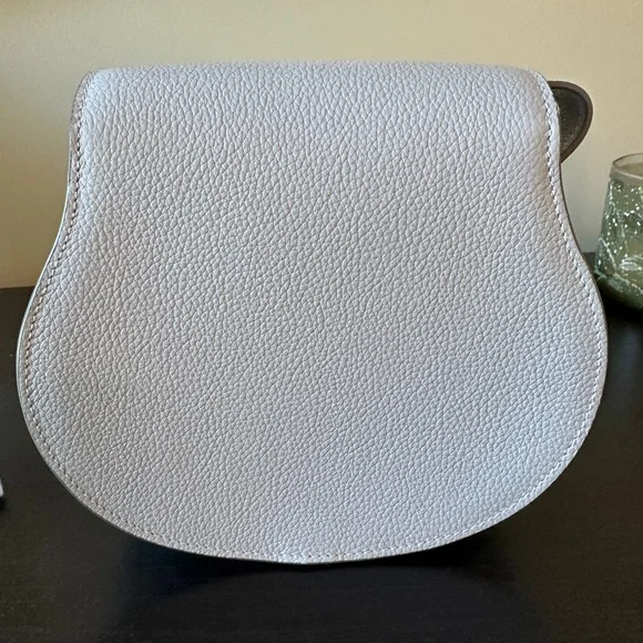 Chloe Light Blue Small Marcie Crossbody Bag with Gold Accents - Picture 3 of 14